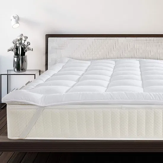 Surmatelas/couvre-matelas remplis de duvet d'oie blanc doux